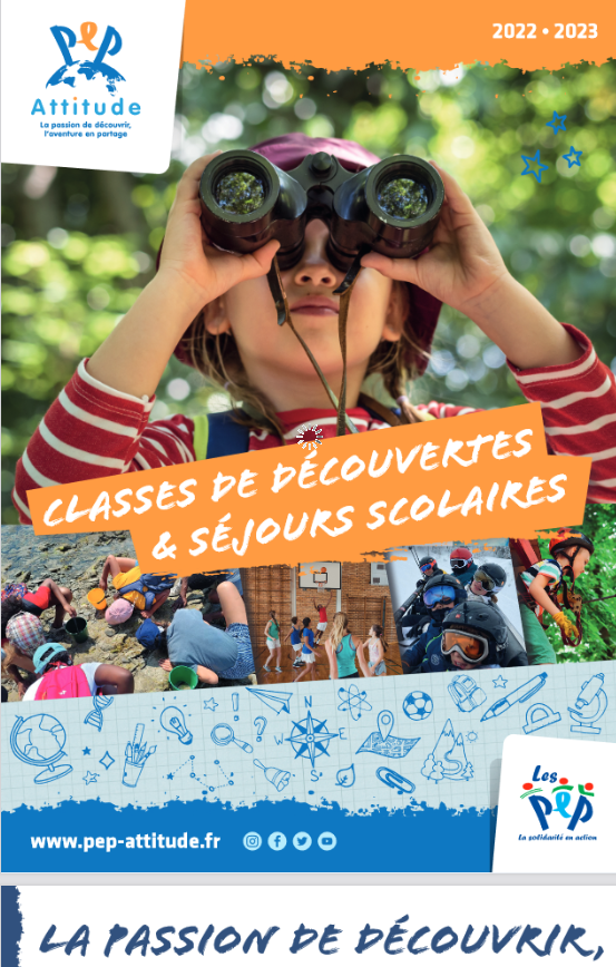 catalogue Classes de découvertes & Séjours scolaires PEP 2022-2023